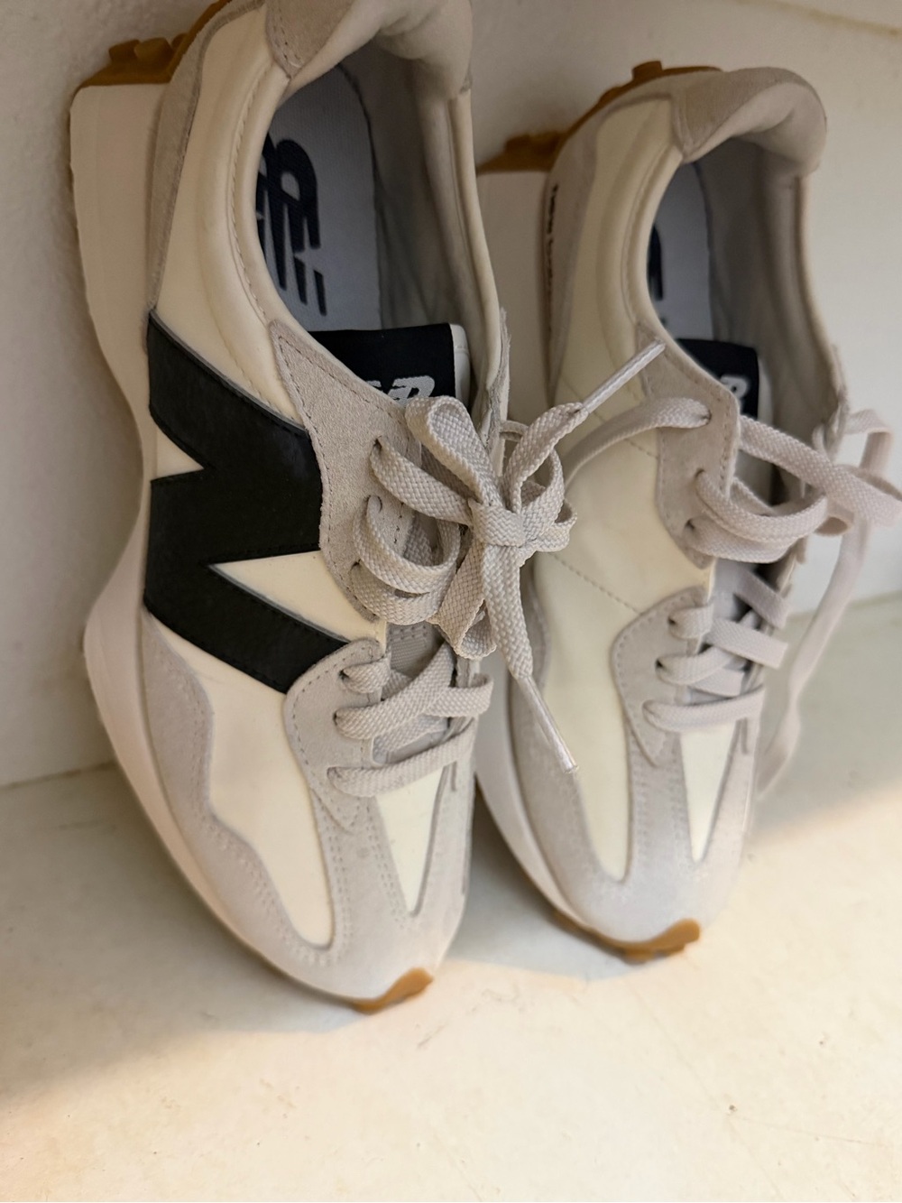 New Balance Women's Cream, Black and Gum Retro Runner Sneakers